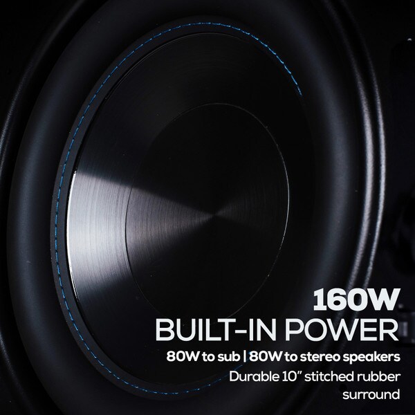 Main product image for Dayton Audio Powered Outdoor Wireless 160 Watt Bluetooth Subwoofer with Amplified Stereo Outputs IOSUBP310-042